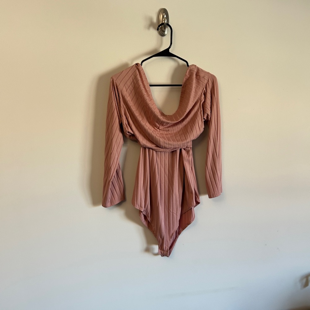 Mauve Leotard & Cropped Sweater 2-piece Set 3XL